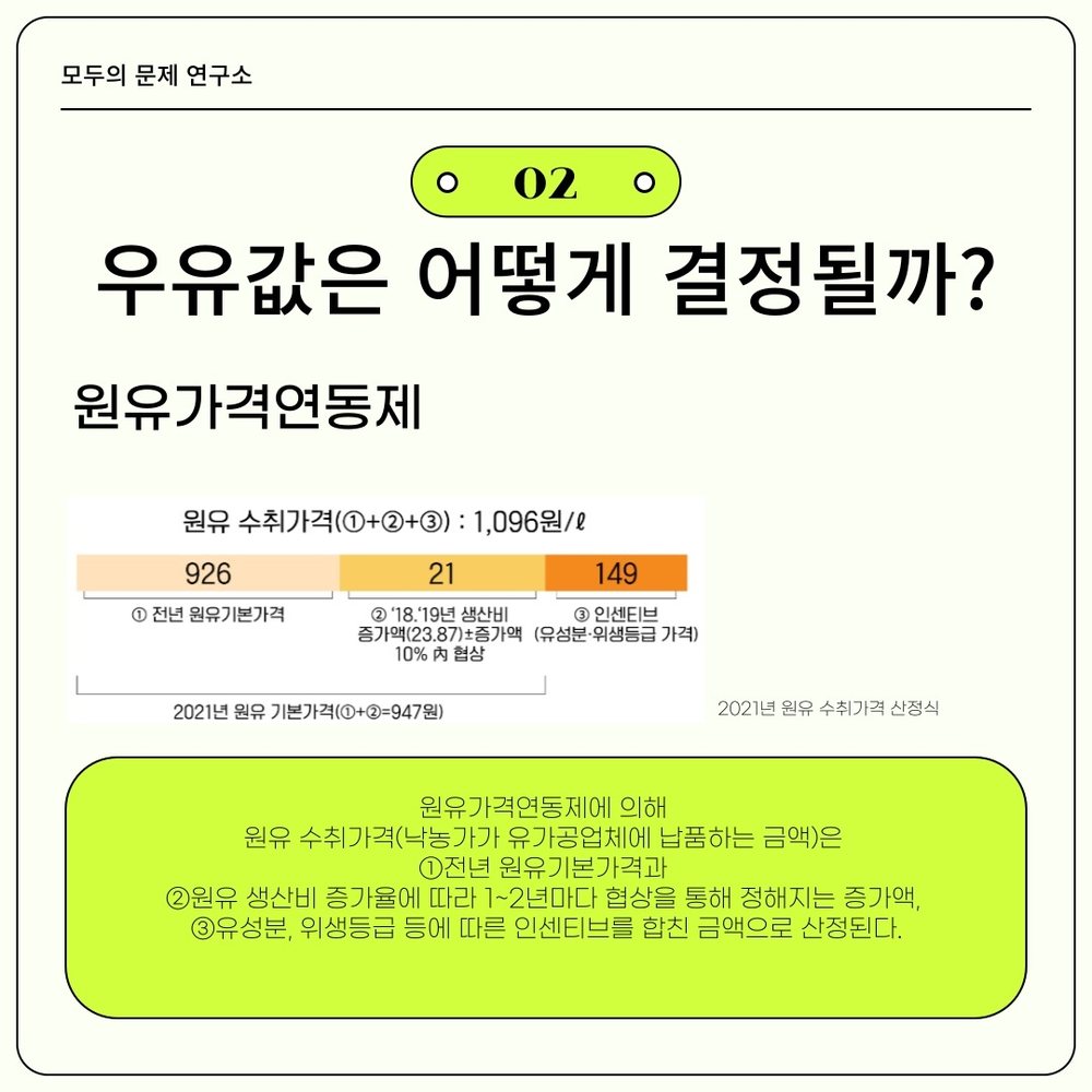 우유값 변동 원인 분석 5번째 장